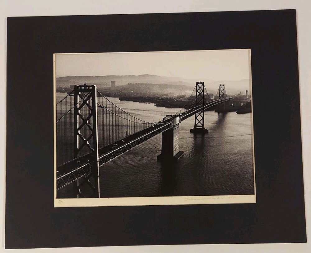 1965 Baz Signed San Francisco Bay Bridge Photograph 16″ X 20″