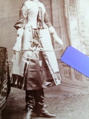 CDV Amazon with riding helmet and whip + riding costume Blankenburg approx. 1890 17×10.5 cm