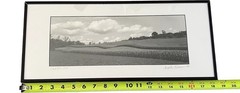 Framed Marty Fields B&W Panorama Landscape Chester, NY 18×8” Signed