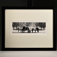 RICHARD CALVO Original Vintage Signed Central Park NY Horse Carriage Photograph