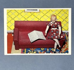 Laurie Simmons Art Photo Print Card – Woman/Red Couch/Newspaper 1978 Fotofolio