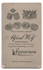 Photograph Alfred Wolf, Constance, Rosgartenstr. 20, Portrait Man with Schnauzba