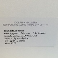 Rare Jon Scott Anderson, Lake Stones, MN. 2004 Ed. 2/25 5 3/4”x29 1/2”