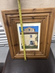Framed Photograph Stone Farmhouse Entrance Door Tuscany Italy Vintage 18×14