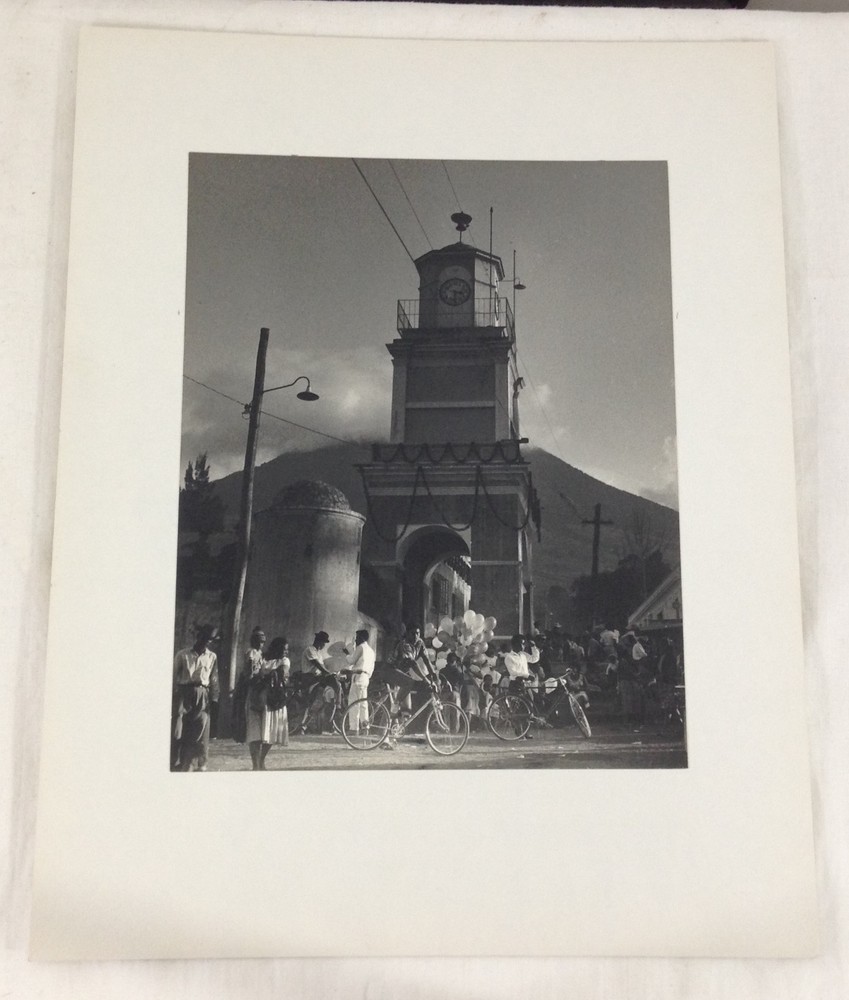 Vintage Black & White Photo M Kazan BELL TOWER FIESTA ANTIGUA GUATEMALA 1968 #23