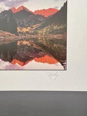 Hedy Signed Fine Art Photo “Maroon Bells” Matted Landscape Colorado Aspen