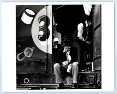 Sad Clown Circus Train Box Car Candid Photo Robert DeMilt Photograph 8×10″ c1983