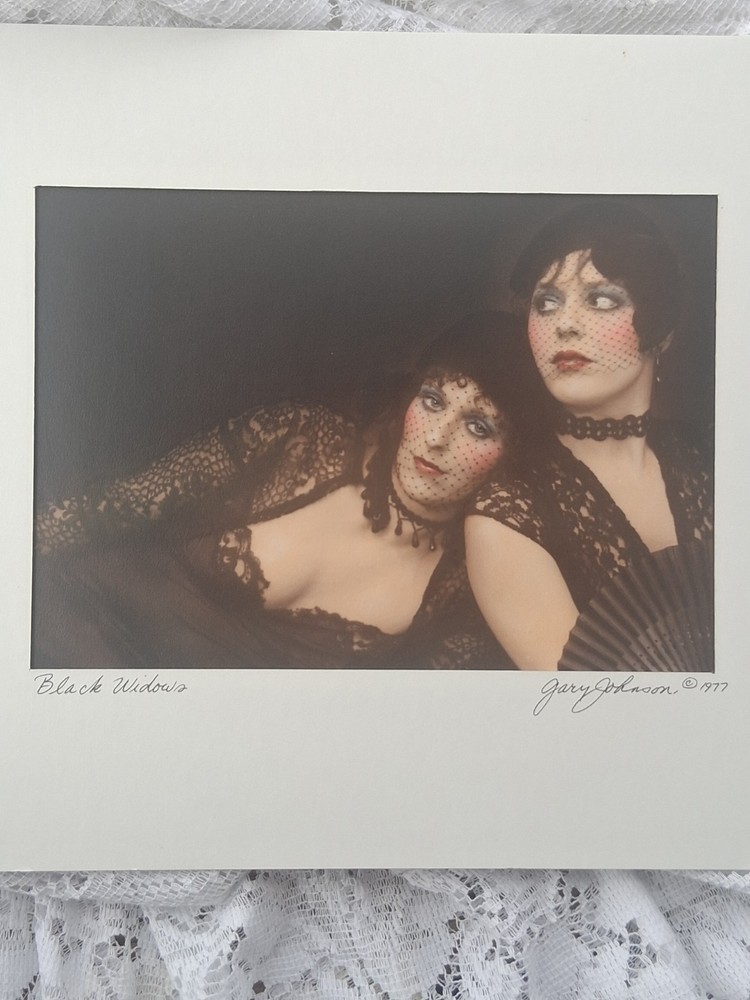 Black Widows Photograph Gary Johnson Signed Oddity Flapper Women Hand Colored