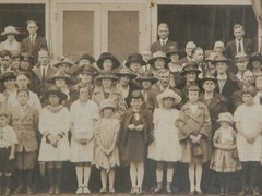 Vtg 20s Photograph Compton CA Christian Church Group Front C.E. ROZELL Jewelry