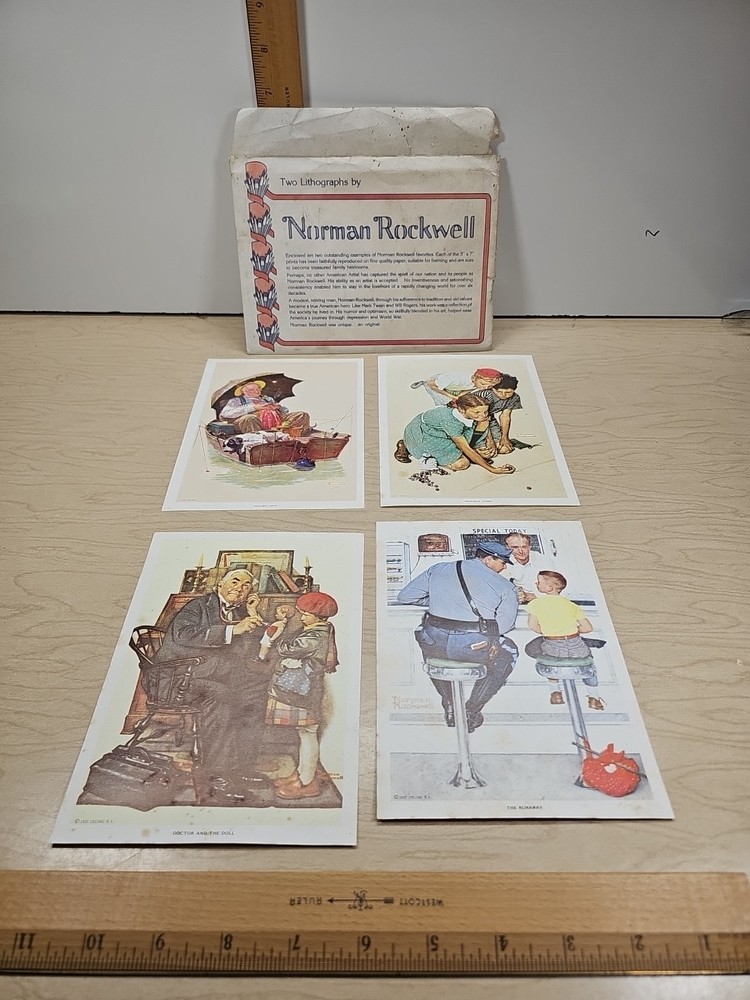 Norman Rockwell Print Set of 4 Artwork Collection