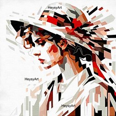Boho Woman In Red Hat, Printable Wall Art, Downloadable, Art Print
