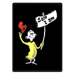 great Dr Seuss Sam I Am Soft Warm Single-Side Printing Flannel Fleece Blanket