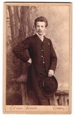 Photograph Ed von Spoenla, Coethen, Leopoldstrasse 9, Young Man with Hat and G