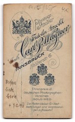 Photograph Fridolin Arnold, Innsbruck, Müllerstr. 6, Portrait of a Woman with Gef