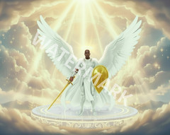 Digital Image Picture Photo Warrior Angel (Black) Wallpaper Desktop AI Art