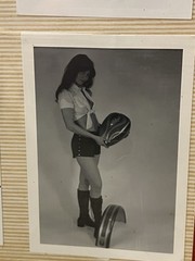 Vintage Motorcycle Parts Shop Advertising Photo Album – Topless Female Model