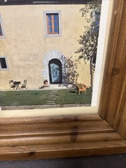 Framed Photograph Stone Farmhouse Entrance Door Tuscany Italy Vintage 18×14