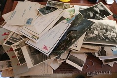 small photo and paper bundle – photos, letters postcards etc