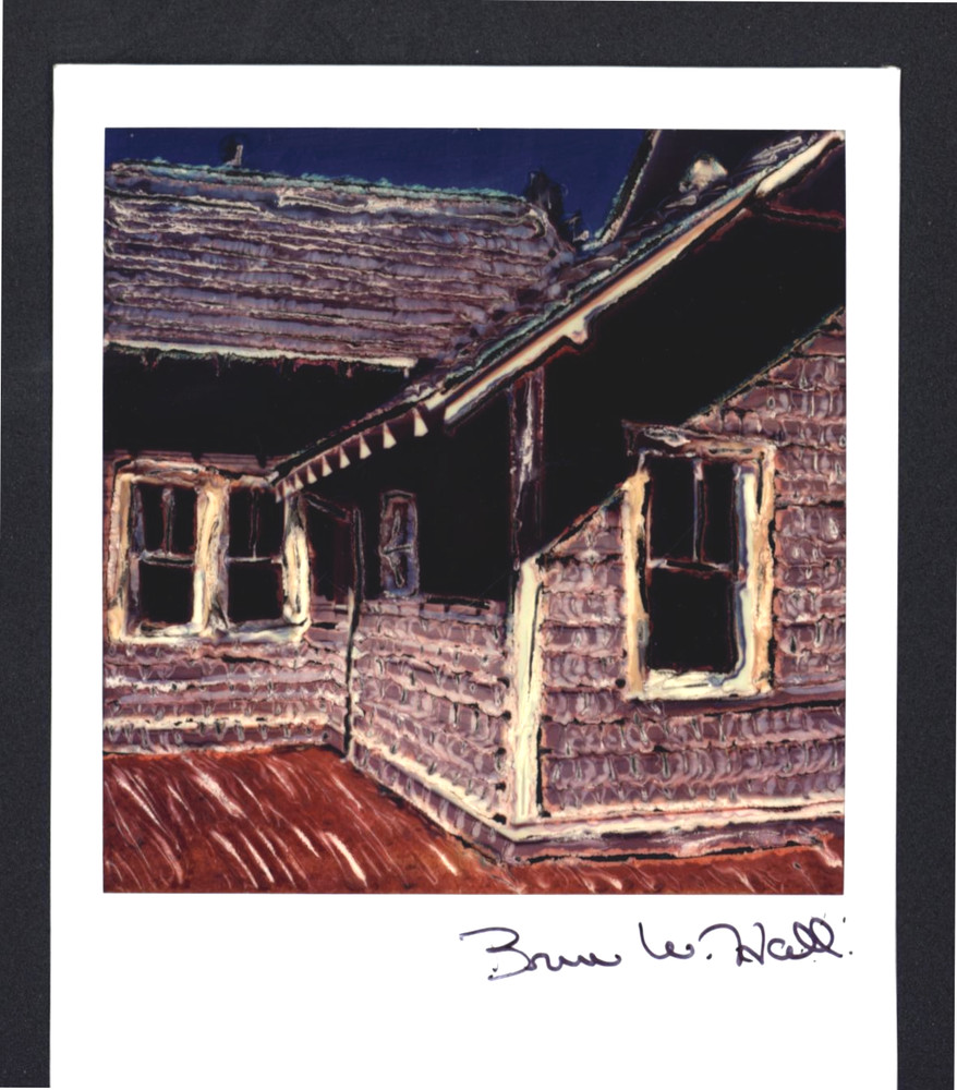 ORIGINAL POLAROID MANIPULATED SX-70 PHOTO BLUE SKY AND REAL ESTATE DEVELOPMENT
