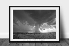 Storm Photography Print – Black and White Picture of Rain Shaft in West Texas