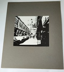 VTG 1970s 11 X 14 B & W ART PHOTOGRAPH URBAN STREETSCAPE GOTHAM FEEL MOUNTED