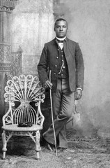 African American Buffalo Soldier, vintage photo