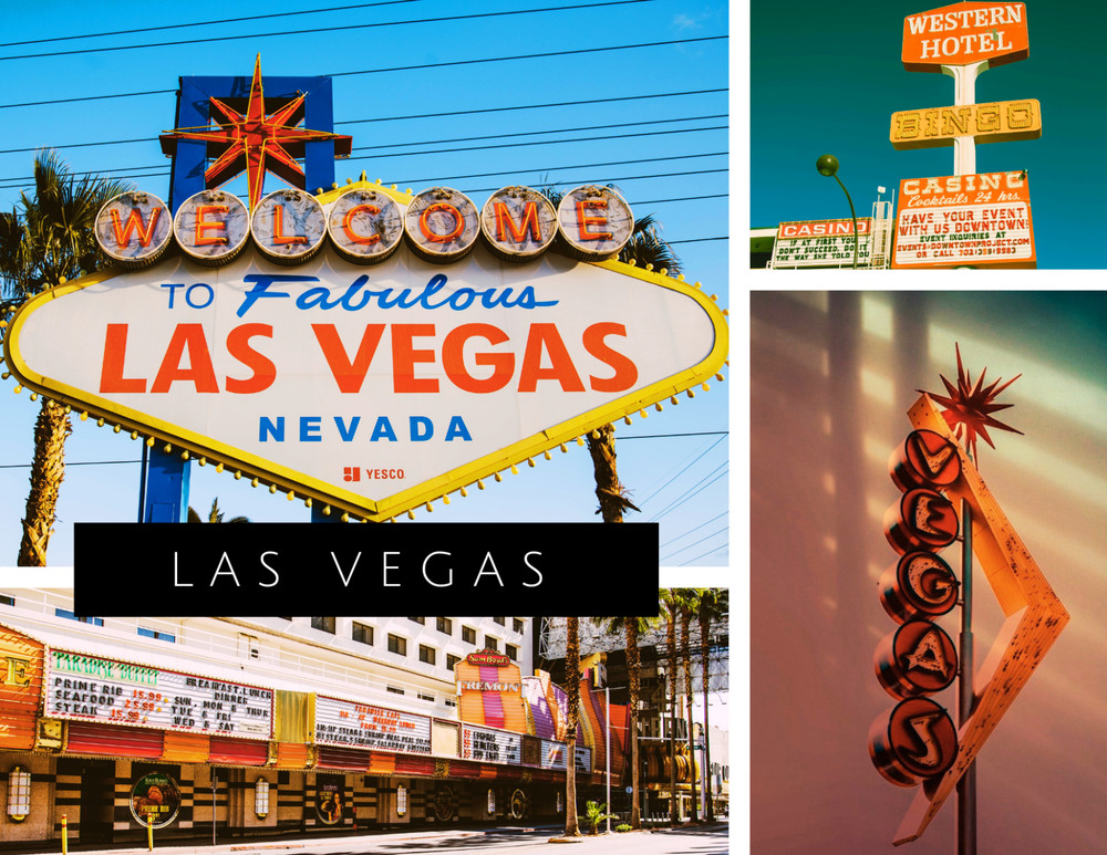 Postcard Las Vegas Travel Set of 2