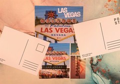 Postcard Las Vegas Travel Set of 2