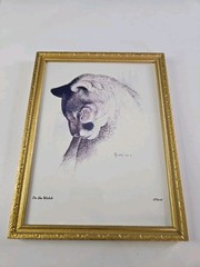 Vintage Randy Fehr Portraits Art LOT Prints Painting Drawing Bobcat Wolf Cougar