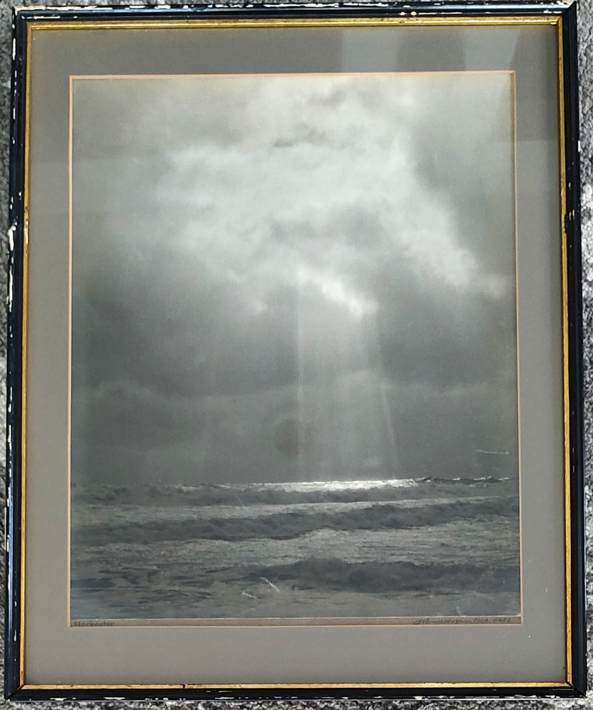 Original JOHN R HOGAN Photo Nor’easter Signed Framed c1940s 16×20 Ocean Sea