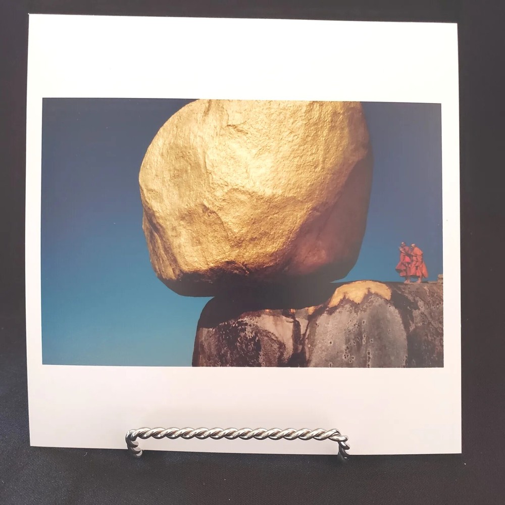 HIROJI KUBOTA Magnum Square Print 6″ x 6″ Signed Monks & Boulder from Burma