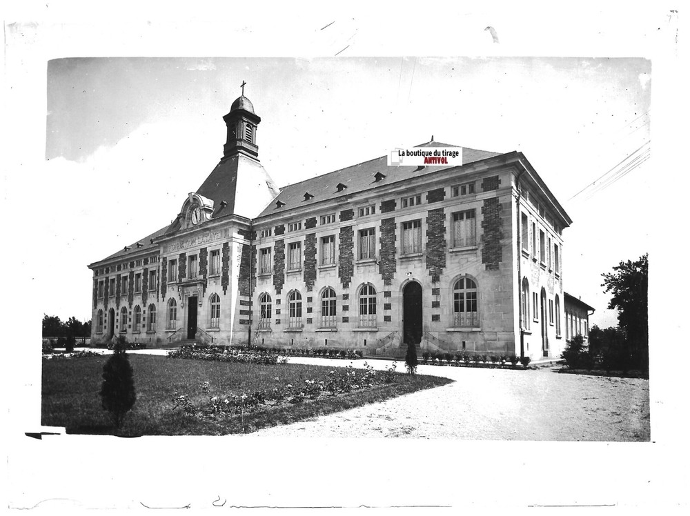 Old Black And White Photo Glass Plate 13X18 Cm Tin Fondation Lataye