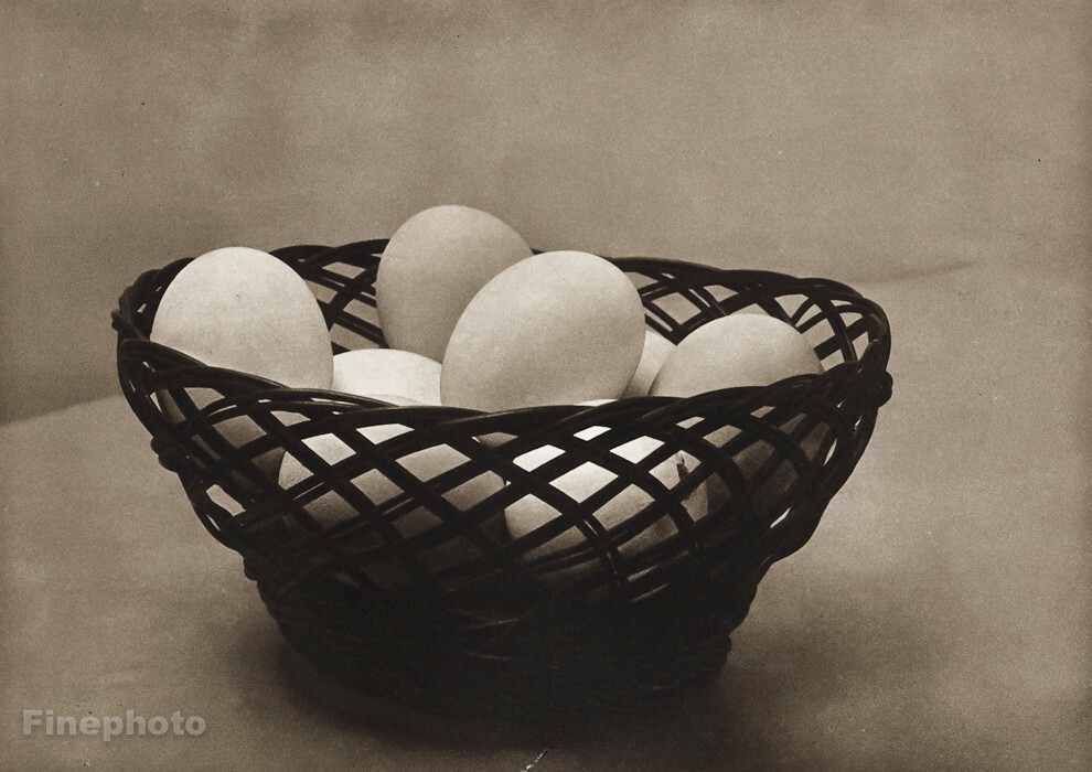 1950 Josef Sudek Eggs Basket Still Life Food Kitchen Original Photo Gravure Art