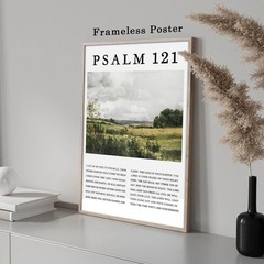 Psalm 121 Wall Art Vintage Landscape Pictures Inspirational Christian Posters…