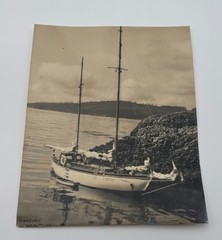 Vintage Sailboat Photo Original Gelatin Silver Print Nautical Coastal Maritime