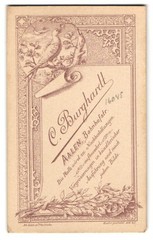 Photograph C. Burghardt, Aalen, Bahnhofstr., address of the studio with official