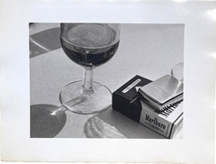 A Glass of Wine & a Pack of Marlboro Cigarettes-1980s- Photograph-Mark Bugzester