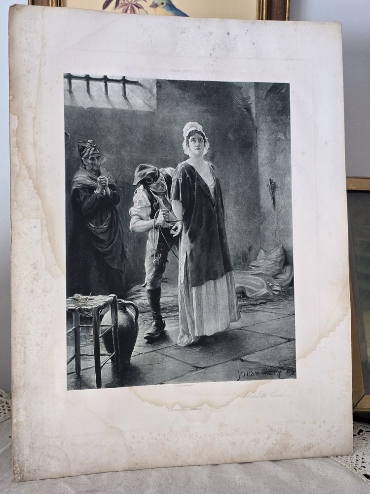 Julian Story “Charlotte Corday” Photogravure French Revolution Antique Print TLC