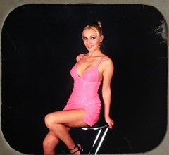 View-Master nude glamour pinup attractive model in pink slim personal reel #12