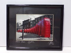 Red Phone Booth London Postcard 6.5″x4.5″ in Glass Pane Frame 090524WT4