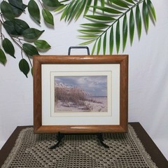 Signed 1988 Beach Photography Framed Vintage Coastal Dunes Oceanfront 9.5×11.5