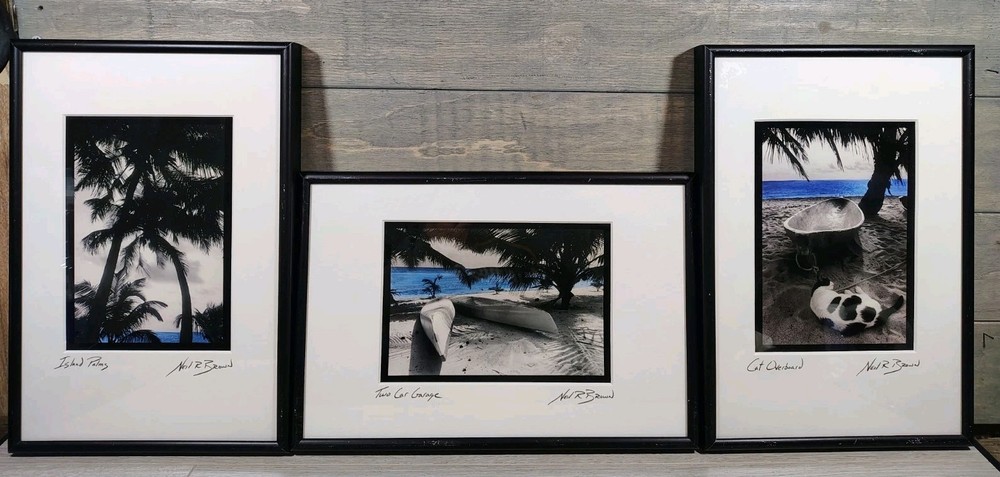 NEIL R. BROWN Fine Art Photography 3 Framed Signed Rare Set Two Car Garage