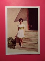 Altes Foto antik hübsche Frau Woman glasses nice dress Mode Fashion old Photo xx