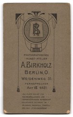 Photograph A. Birkholz, Berlin O., Weidenweg 35, Little Baby with Amazing Bl