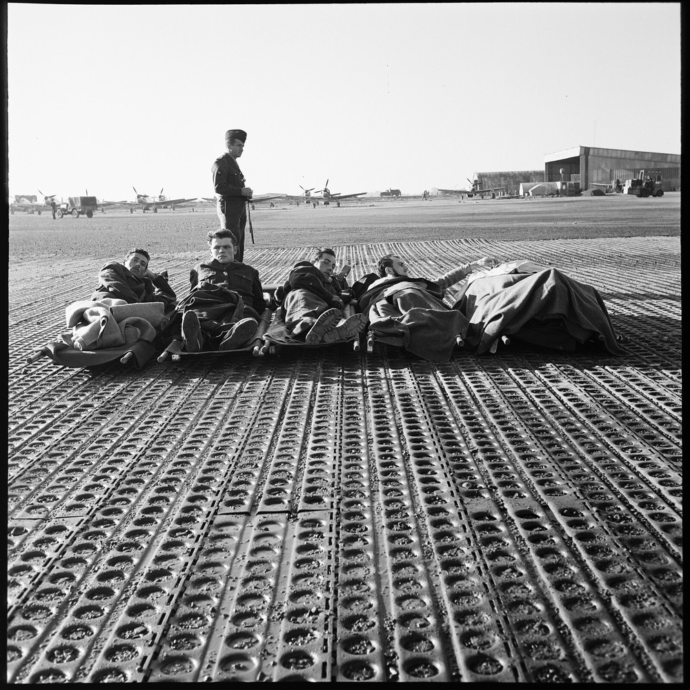 Photo Print On Military Rescue Silver Paper Algeria 1950 40x40cm